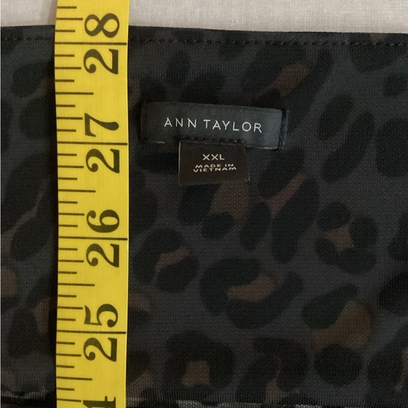 Ann Taylor Leopard Print Blouse in Black and Brown, Stretch, Plus Size 2XL - Picture 8 of 8